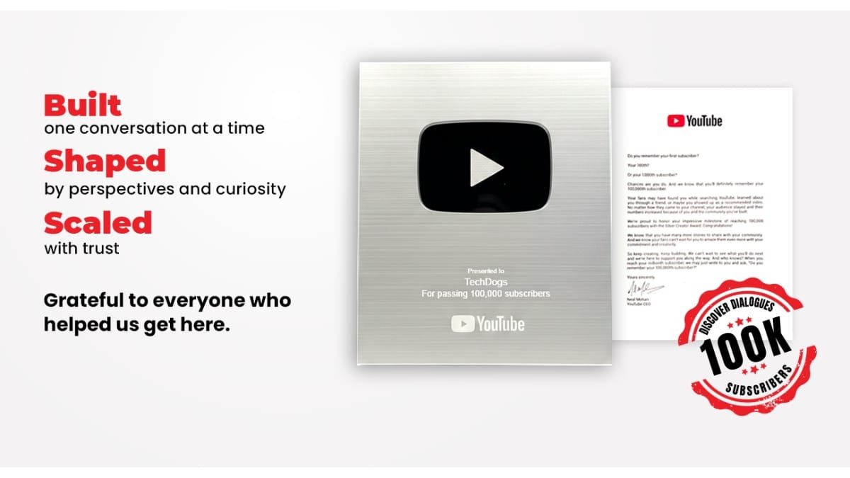 TechDogs Earns YouTube Silver Button for Discover Dialogues Podcast