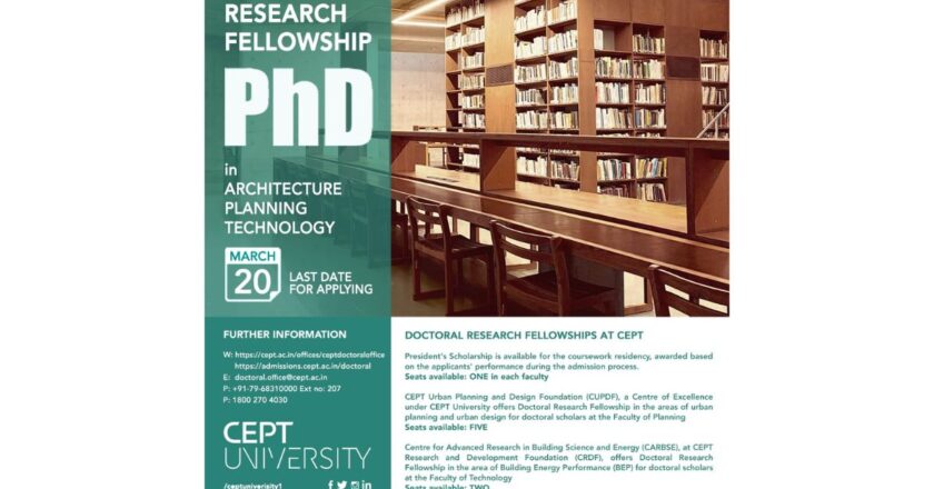 CEPT University Opens PhD Admissions; 10 Scholarships on Offer Across Faculties