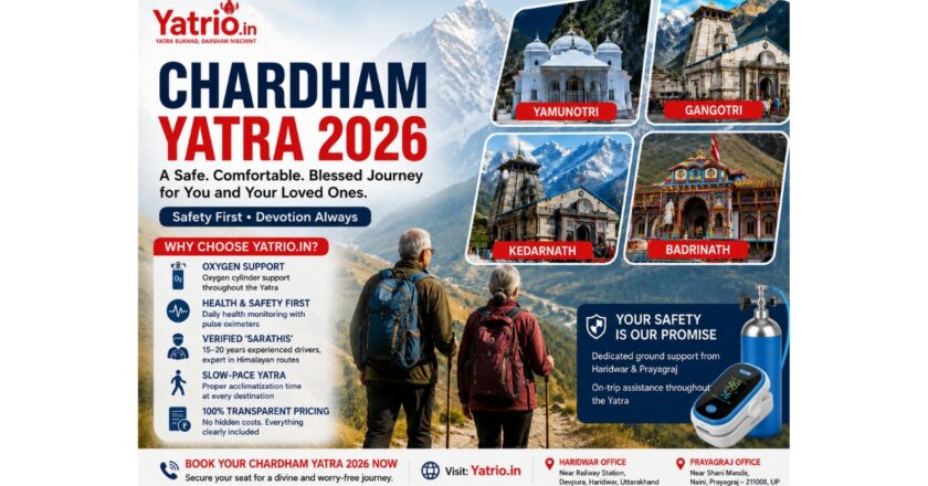 Chardham Yatra 2026: Yatrio.in Launches Easy Yatra, Safe Yatra Experience with VIP Darshan and Oxygen Support for Senior Citizens