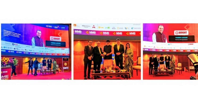 Dr. Yogesh Lakhani, CMD of Bright Outdoor Media, Felicitated at SME Governance Summit 2026 by Maharashtra Cabinet Minister Shri Uday Samant